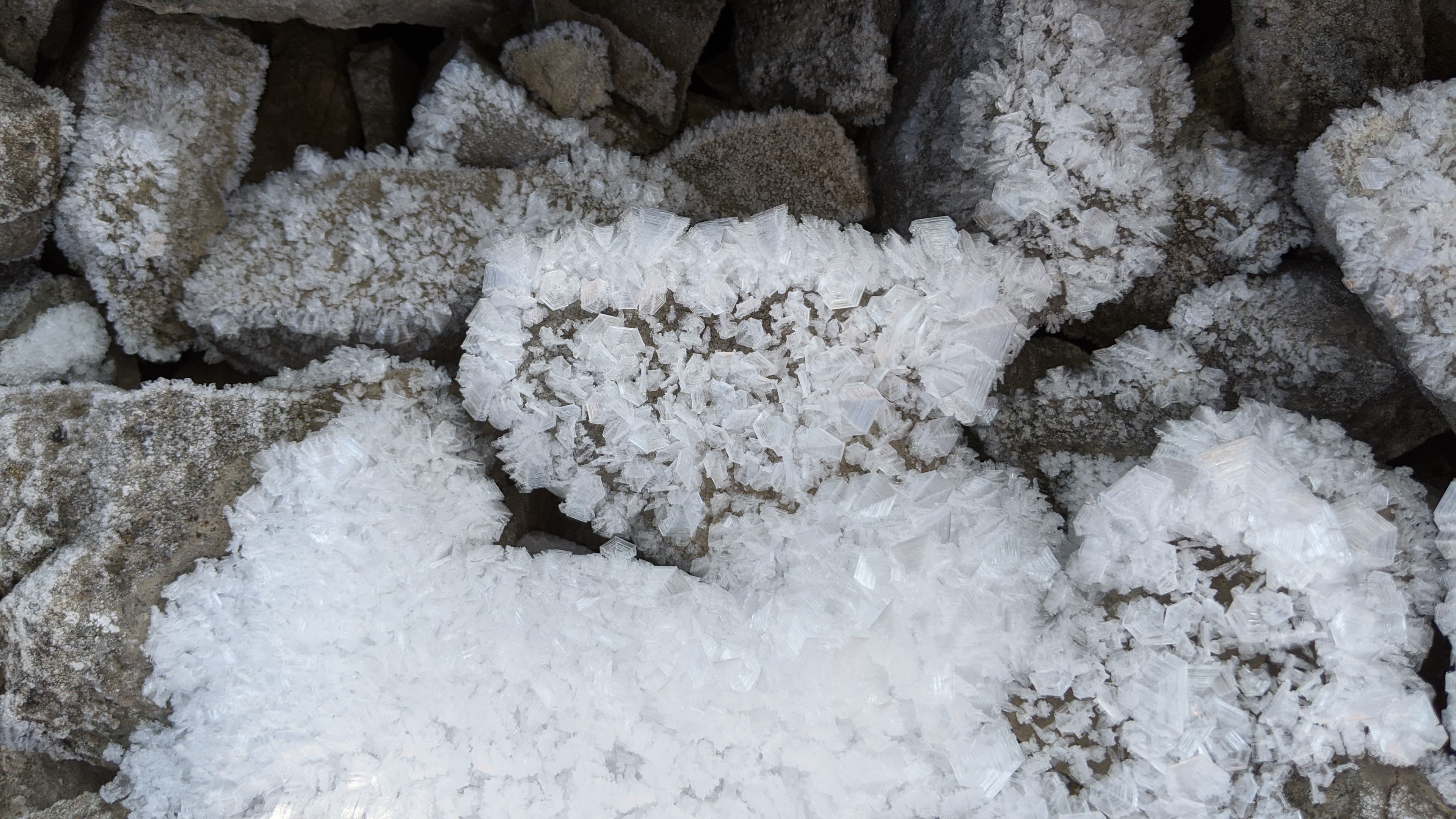 Ice patterns on rock